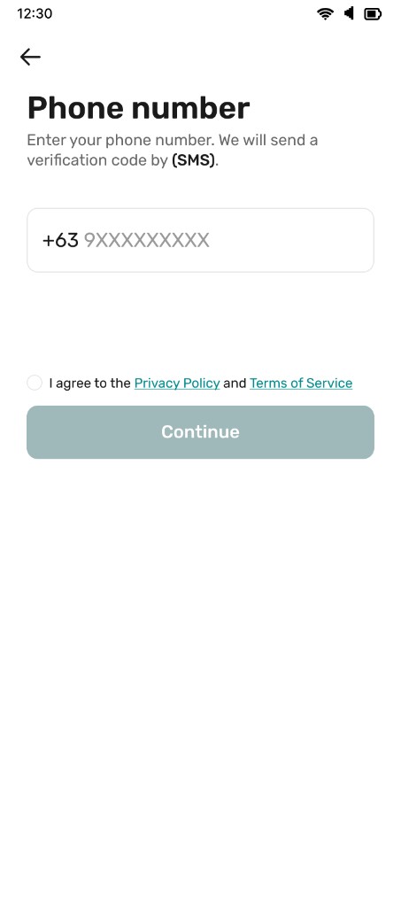 Enter your phone number to register